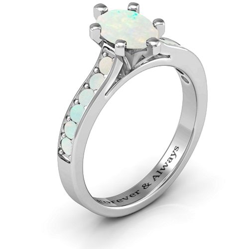 Shining in Love Ring – Sterling Silver with Opal