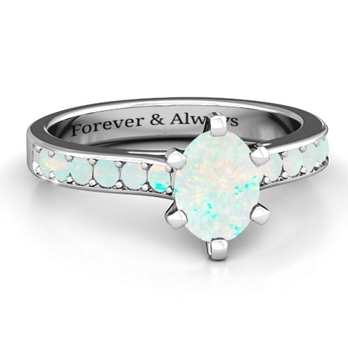 Shining in Love Ring – Sterling Silver with Opal
