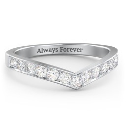 Vanessa Band Ring in 925 Sterling Silver with Diamond