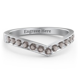 Vanessa Band Ring in 925 Sterling Silver with Smokey Quartz