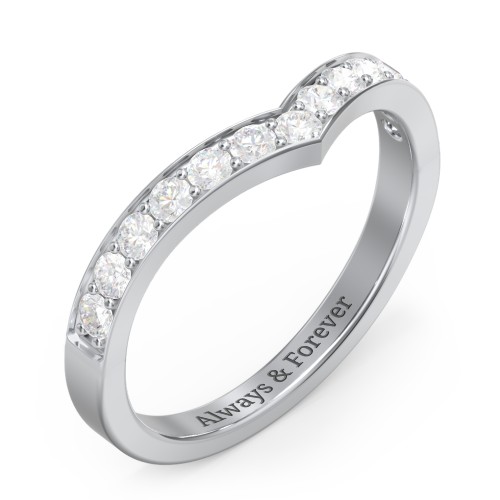Vanessa Band Ring – Sterling Silver with Diamond