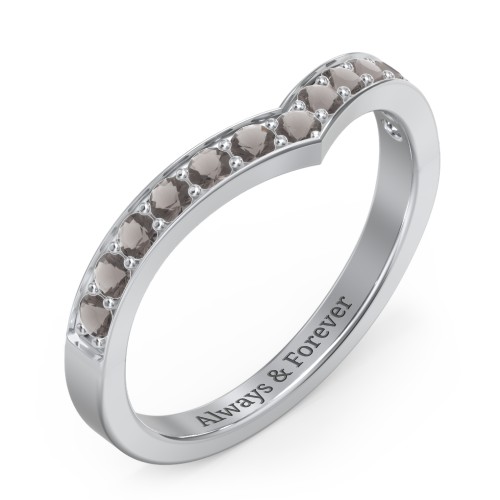 Vanessa Band Ring – Sterling Silver with Smokey Quartz