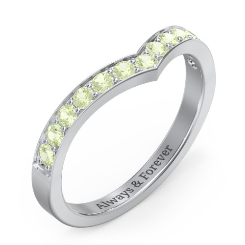 Vanessa Band Ring – Sterling Silver with Peridot