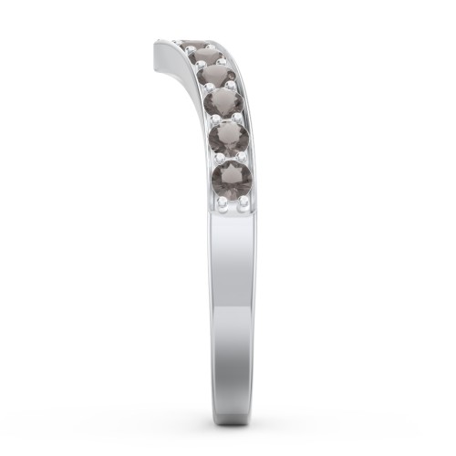 Vanessa Band Ring – Sterling Silver with Smokey Quartz