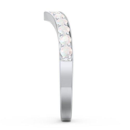 Vanessa Band Ring – Sterling Silver with Opal