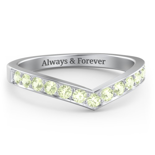 Vanessa Band Ring – Sterling Silver with Peridot