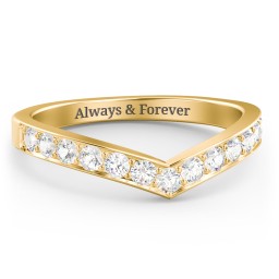 Vanessa Band Ring in 9K Solid Yellow Gold with Cubic Zirconia