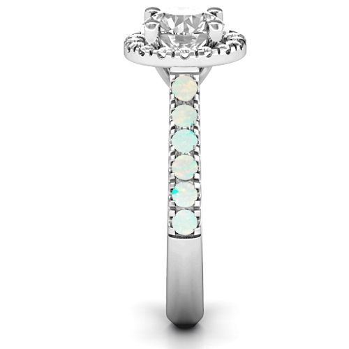Milana Ring – Sterling Silver with White Premium Zirconia and Opal