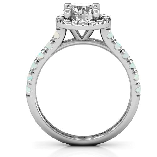 Milana Ring – Sterling Silver with White Premium Zirconia and Opal
