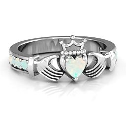 Classic Claddagh Heart Cut Ring with Accents