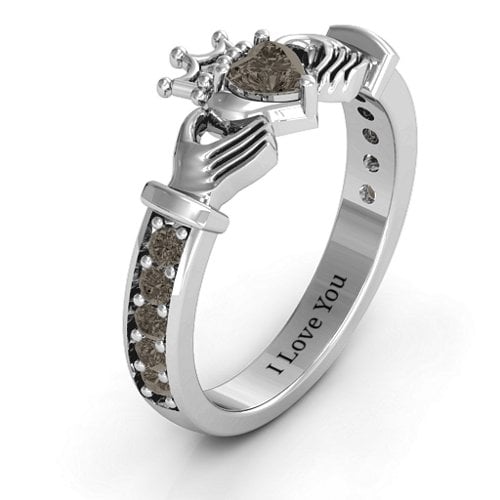 Classic Claddagh Heart Cut Ring with Accents