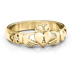 Celtic Knotted Claddagh Ring in 18K Gold Plated Silver
