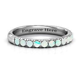 Love All Around Ring in 925 Sterling Silver with Opal