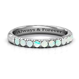 Love All Around Ring in 925 Sterling Silver with Opal