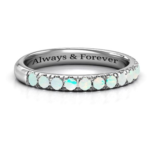 Love All Around Ring – Sterling Silver with Opal