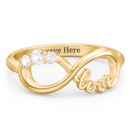 Birthstone Infinity Love Ring