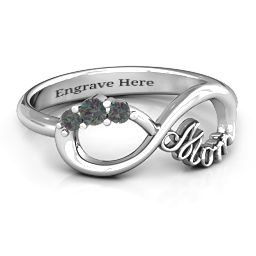 Mom's Infinite Love with Stones Ring