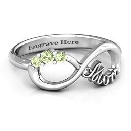 Mom's Infinite Love with Stones Ring
