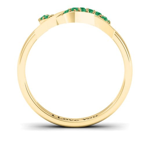 Adoption Ring – 9kt Yellow Gold with Green Premium Zirconia