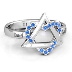 Adoption Ring – Sterling Silver with Fancy Blue Premium Zirconia