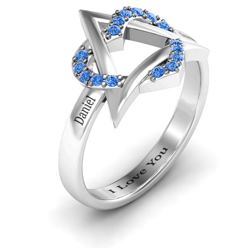 Adoption Ring – Sterling Silver with Fancy Blue Premium Zirconia