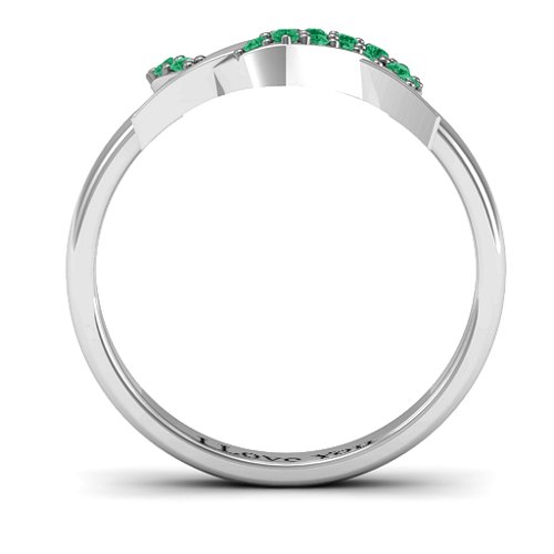 Adoption Ring – Sterling Silver with Green Premium Zirconia