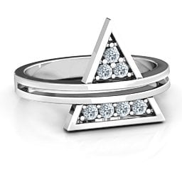 Triangle of Glam Geometric Ring