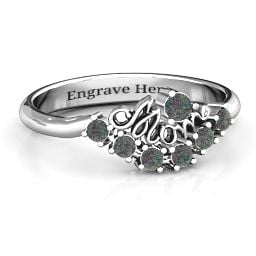 4 - 9 Stone Mom's Glimmering Love Ring