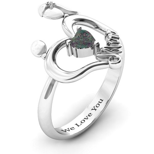 Unbreakable Bond Heart Ring – Sterling Silver with Alexandrite
