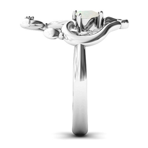 Unbreakable Bond Heart Ring – Sterling Silver with Opal