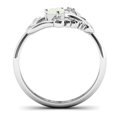 Unbreakable Bond Heart Ring – Sterling Silver with Opal