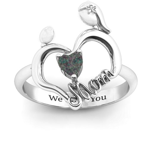 Unbreakable Bond Heart Ring – Sterling Silver with Alexandrite