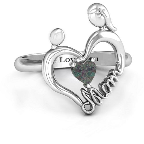 Unbreakable Bond Heart Ring – Sterling Silver with Alexandrite