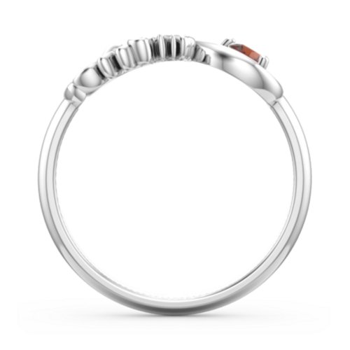 Mom's Infinity Ring – Sterling Silver with Garnet