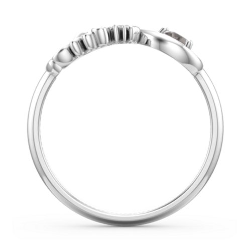 Mom's Infinity Ring – Sterling Silver with Smokey Quartz