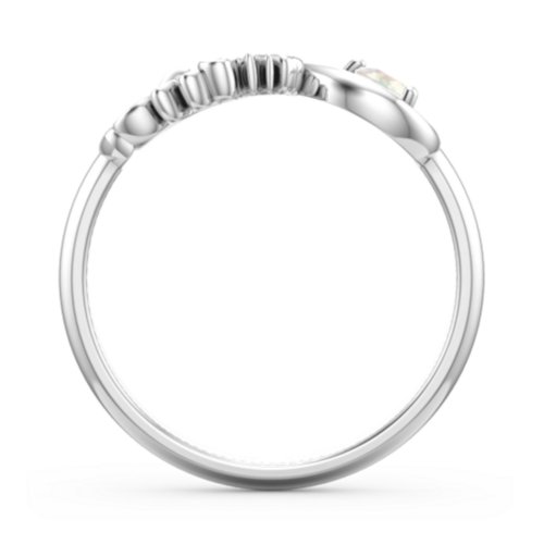 Mom's Infinity Ring – Sterling Silver with Opal