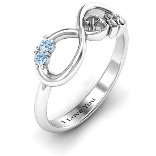 BFF Friendship Infinity Ring with 2 - 7 Stones