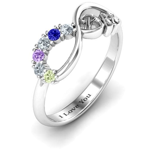 BFF Friendship Infinity Ring with 2 - 7 Stones