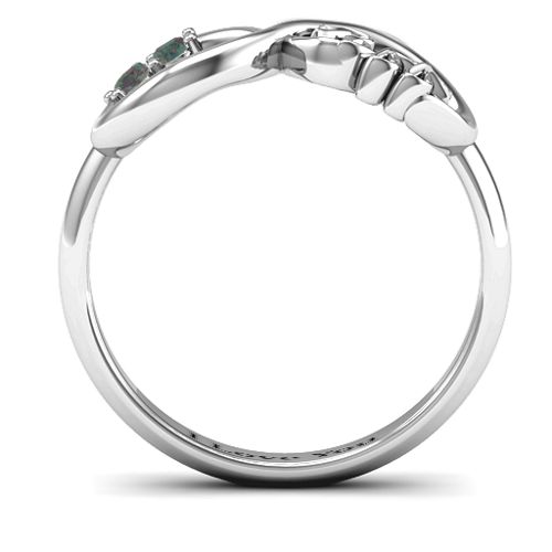 BFF Friendship Infinity Ring with 2 - 7 Stones – Sterling Silver with Alexandrite