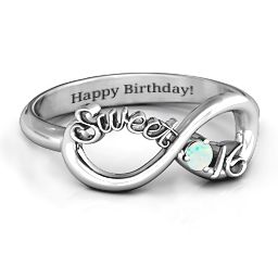 Sweet 16 with Birthstone Infinity Ring