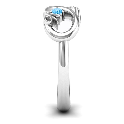 Sweet 16 with Birthstone Infinity Ring – Sterling Silver with Blue Topaz