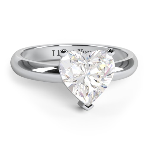 Heart Stone in a Double Gallery Setting Ring