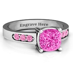 Cushion Cut Solitaire with Accents Ring