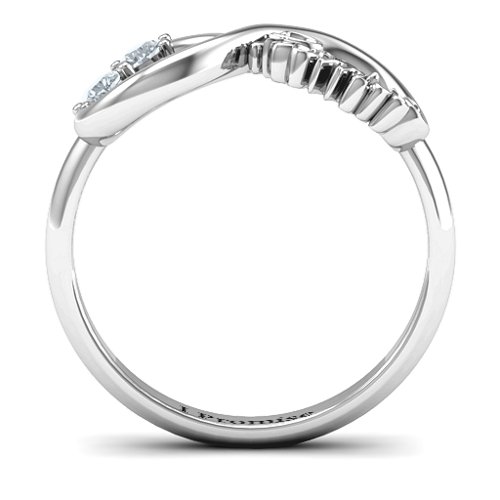 Two Stone Promise Infinity Ring – Sterling Silver with Cubic Zirconia