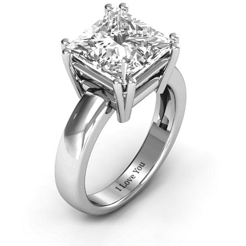 Basket Set Princess Cut Solitaire Ring