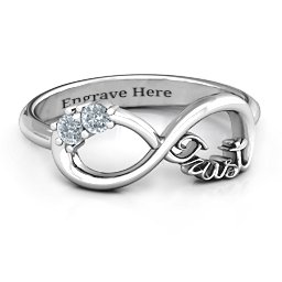 Trust Infinity Ring in 925 Sterling Silver with Cubic Zirconia