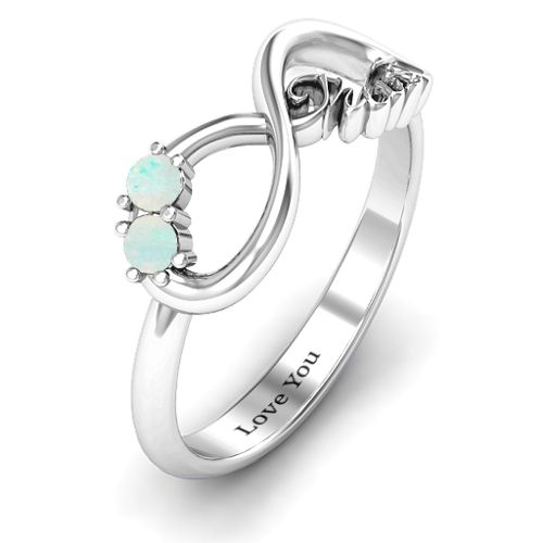 Trust Infinity Ring – Sterling Silver with Opal
