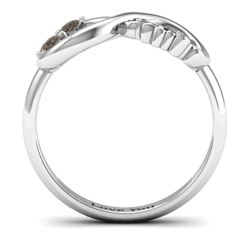 Trust Infinity Ring – Sterling Silver with Smokey Quartz