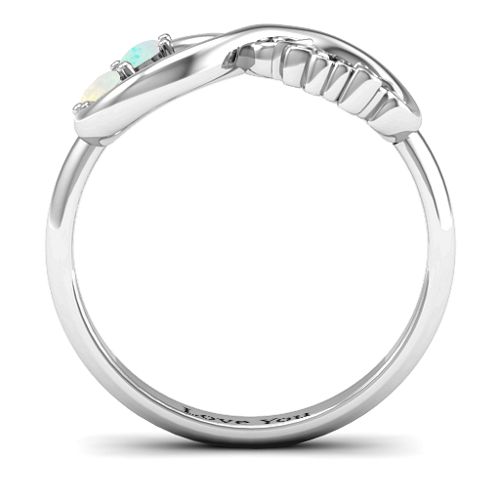 Trust Infinity Ring – Sterling Silver with Opal