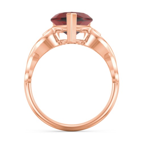 Heart Shaped Stone with Interwoven Heart Infinity Band Ring